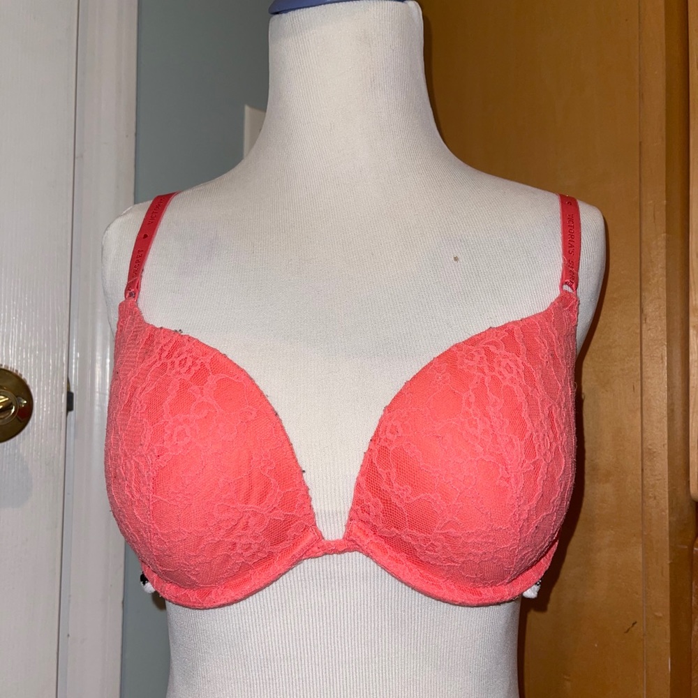 PINK Melon  Colored Lace Bra
